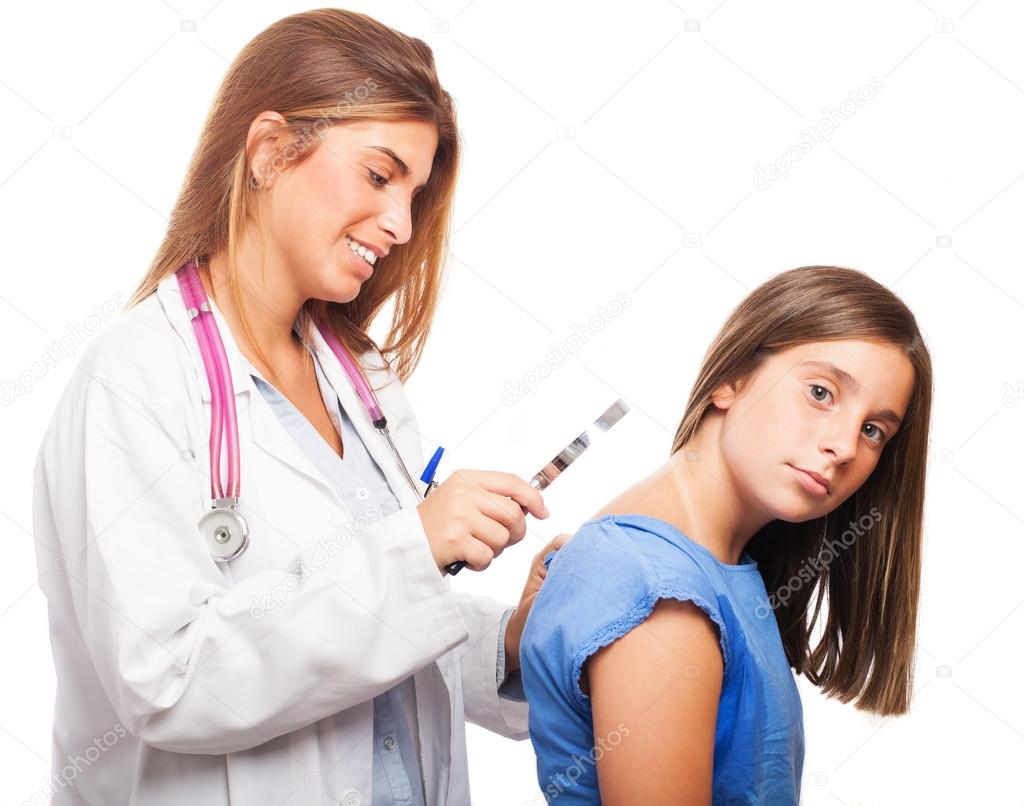 Doctor checking a mole