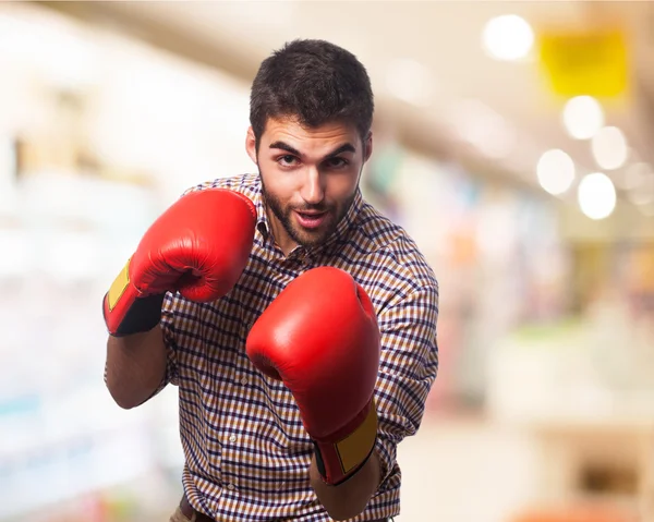 Hombre de negocios con guantes — Foto de Stock