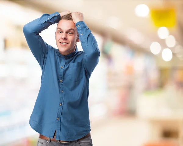 Young crazy man — Stock Photo, Image