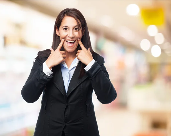 Young businesswoman smiling — Stock Photo, Image