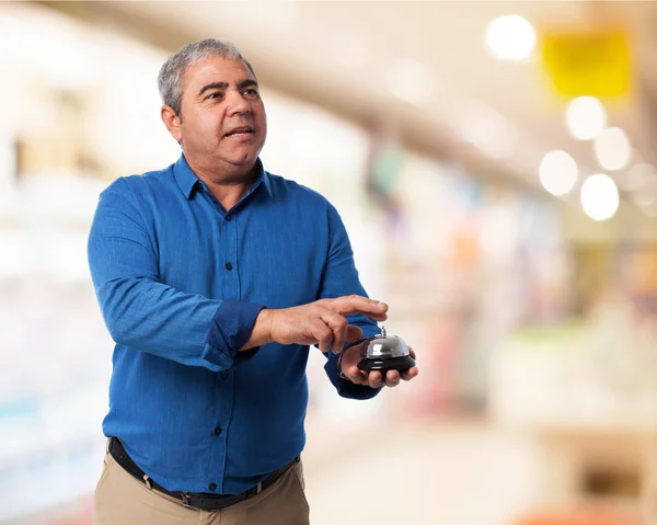 Man pressing button — Stock Photo, Image