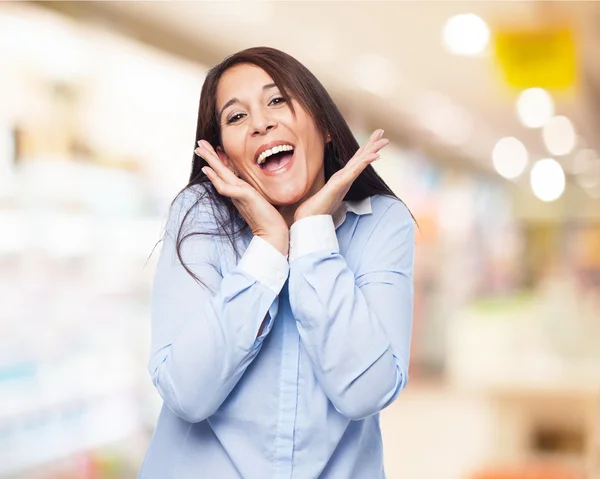 Beautiful woman amazed — Stock Photo, Image