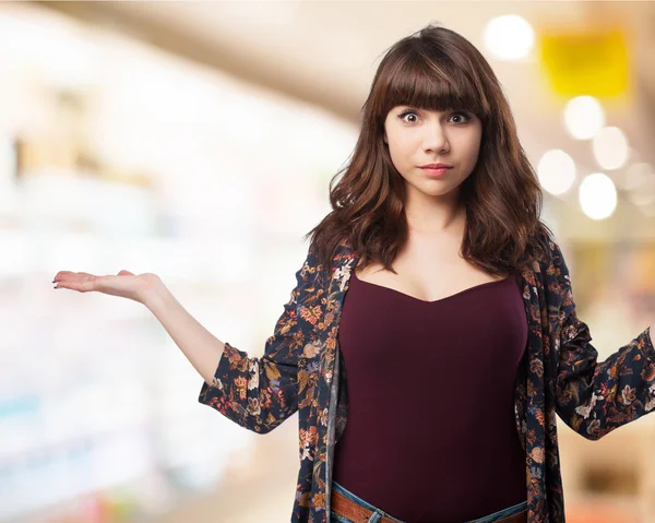 Young woman confused — Stock Photo, Image