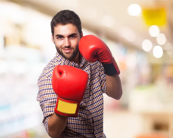 Hombre de negocios con guantes — Foto de Stock