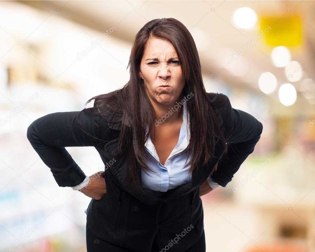 Cool angry businesswoman