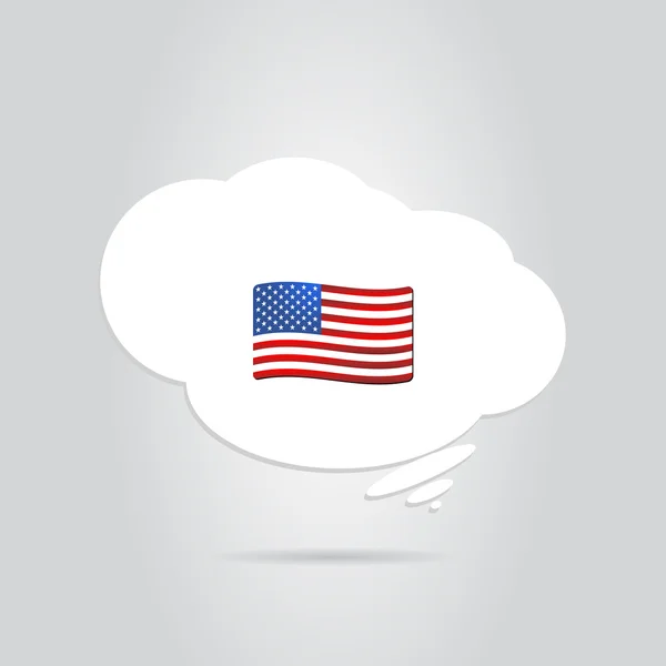 美国国旗在云中 — 图库矢量图片