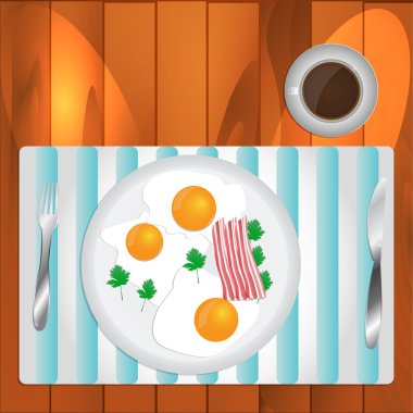 sahanda yumurta ve kahve