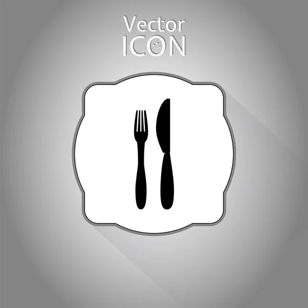 Pictogram van mes en vork — Stockvector