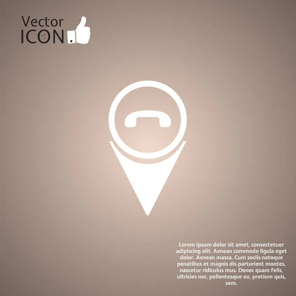 Icono del teléfono - vector mapa puntero — Archivo Imágenes Vectoriales