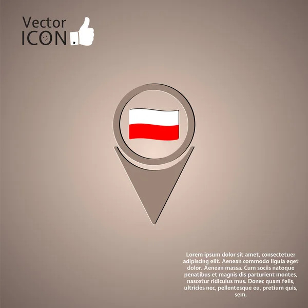 Harita işaretçi simgesi ile Polonya bayrağı