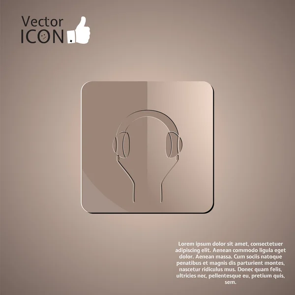 Headphones Icon on the Background — Stock Vector