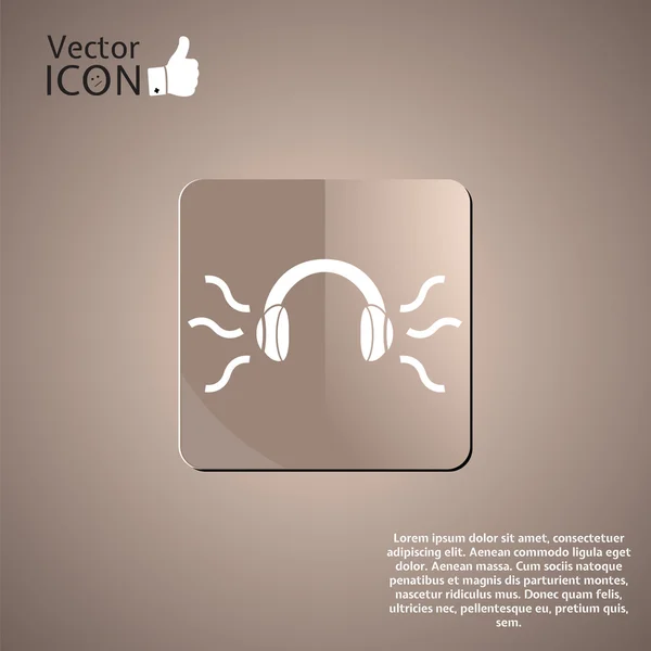 Icono de auriculares en el fondo — Vector de stock