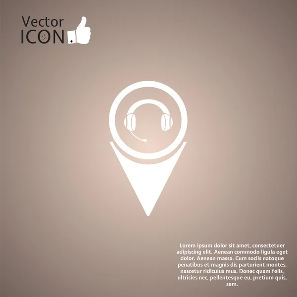 Sluchátka icon - vektorová mapa ukazatel — Stockový vektor