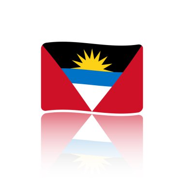 Antigua ve Barbuda bayrağı arka üzerinde
