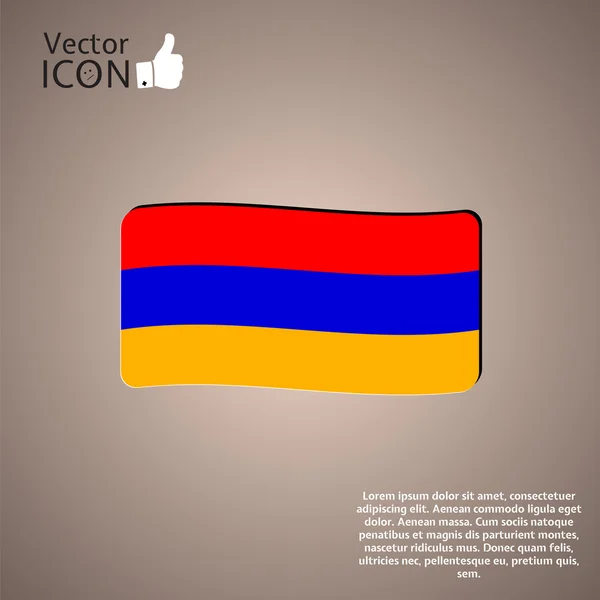 Bandera de Armenia. Estilo plano — Vector de stock