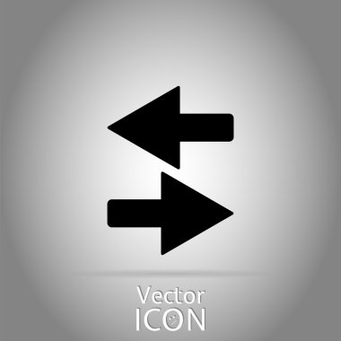 İki yönlü ok. Düz stil