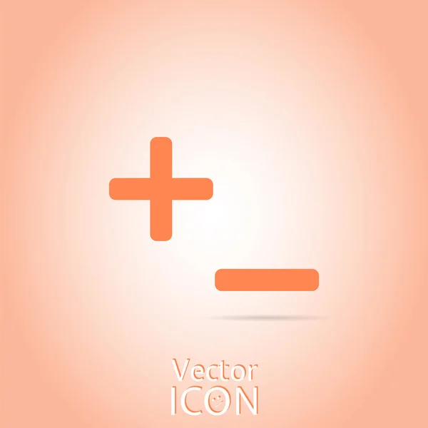 Más y menos signos. Estilo plano — Vector de stock