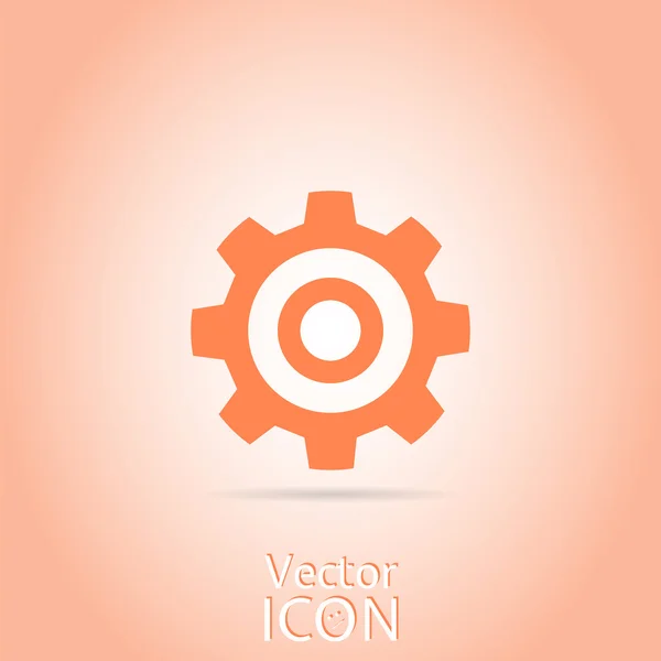 Cogwheel y el icono de desarrollo. Estilo plano — Vector de stock