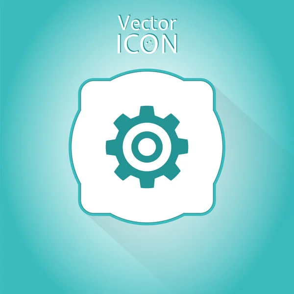 Cogwheel e ícone de desenvolvimento. Estilo plano — Vetor de Stock