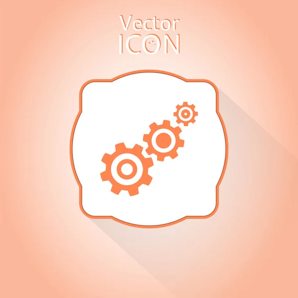 Cogwheel and development icon. Flat Style — Stock Vector