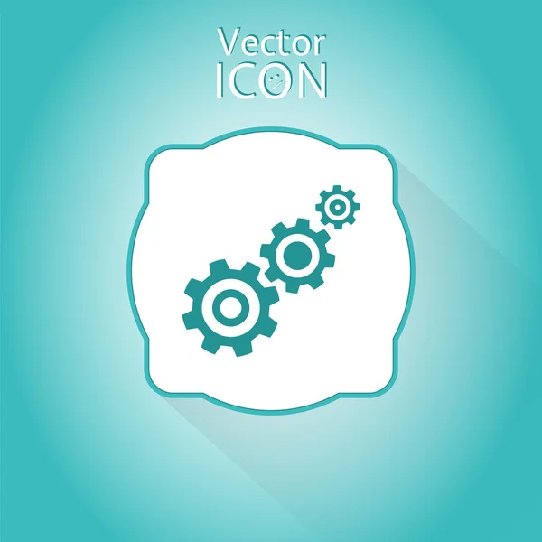 Cogwheel and development icon. Flat Style — Stock Vector