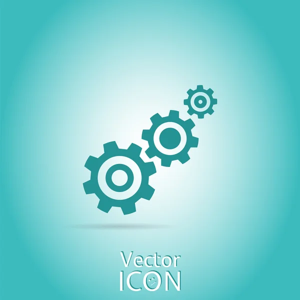 Cogwheel y el icono de desarrollo. Estilo plano — Vector de stock