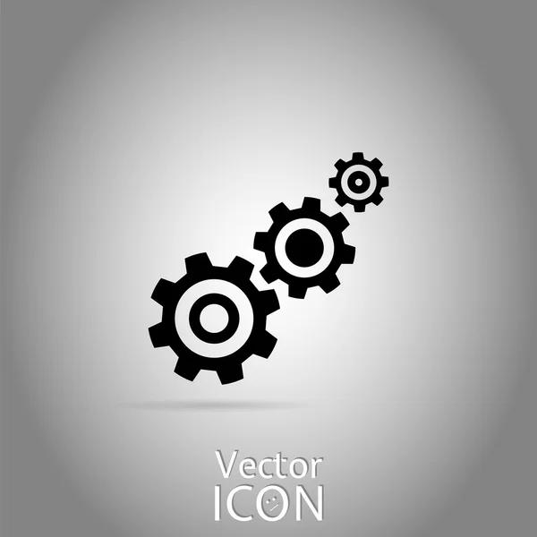 Cogwheel y el icono de desarrollo. Estilo plano — Vector de stock