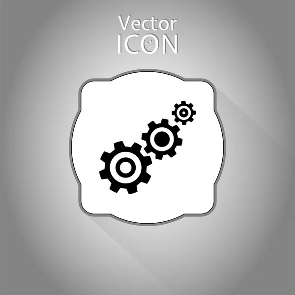 Cogwheel y el icono de desarrollo. Estilo plano — Vector de stock