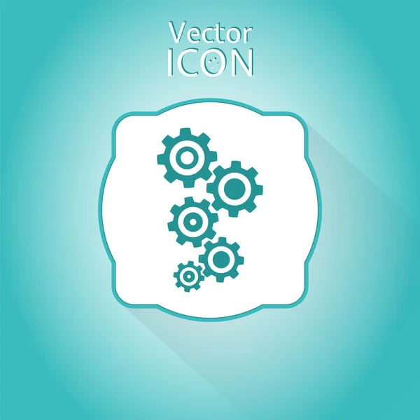 Cogwheel e ícone de desenvolvimento. Estilo plano — Vetor de Stock