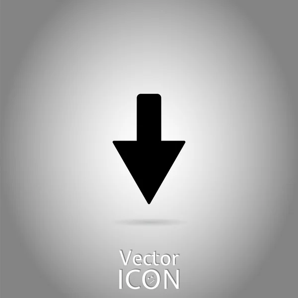 Riktningspil ikon. Riktning ner. Platt stil — Stock vektor