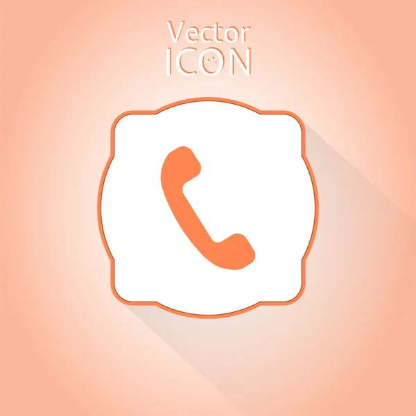 Call Button. Phone Icon. Handset Icon. Flat Style — Stock Vector