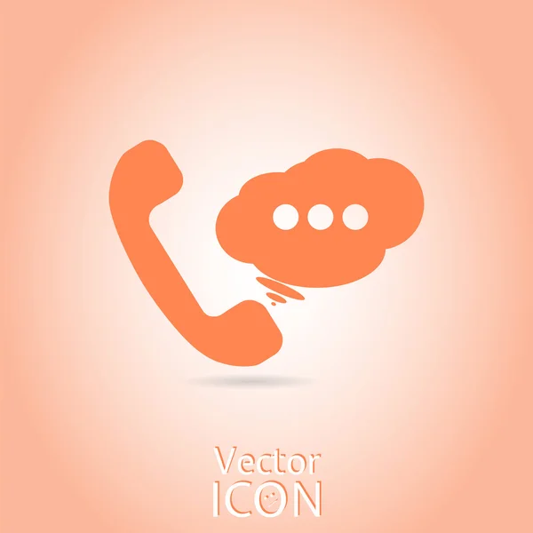 Appelle Button. Téléphone avec icône de dialogue. Icône de combiné. Style plat — Image vectorielle