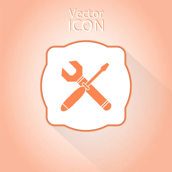 Clé vectorielle et icône de tournevis . — Image vectorielle