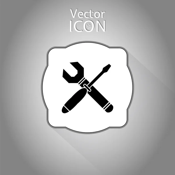 Vector moersleutel en schroevendraaier pictogram. — Stockvector