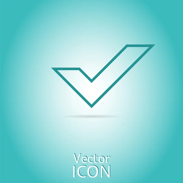 Onay işareti. Düz stil