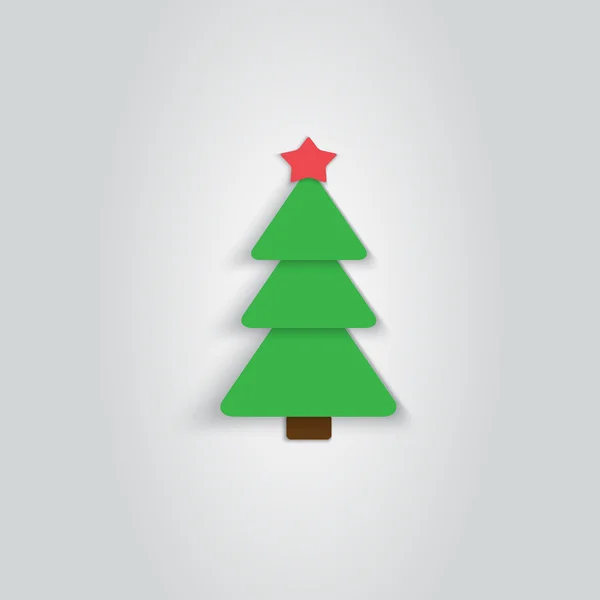 Icona dell'albero di Natale di carta. Capodanno. Stile piatto . Illustrazioni Stock Royalty Free