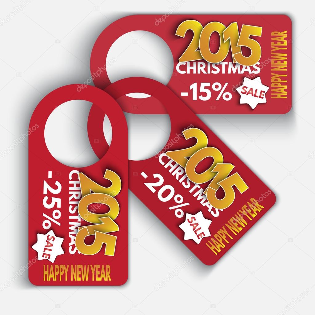 Price Tag Discounts. Labels Sale Set. Happy New Year