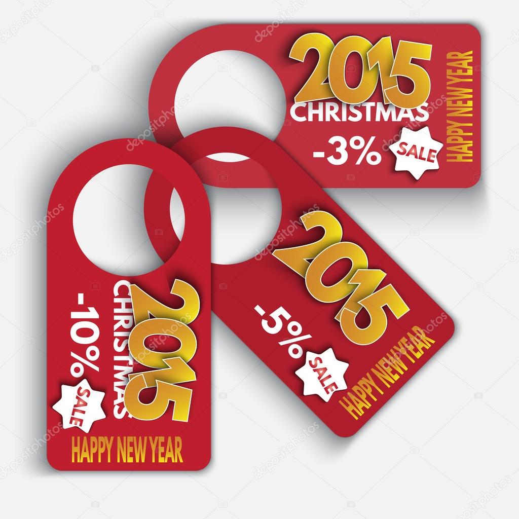 Price Tag Discounts. Labels Sale Set. Happy New Year