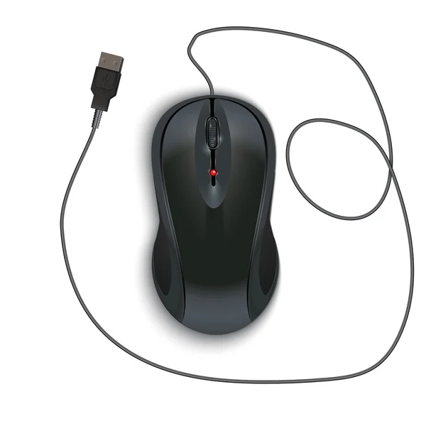 Icône de souris d'ordinateur. Sur un fond isolé. Image réaliste — Image vectorielle
