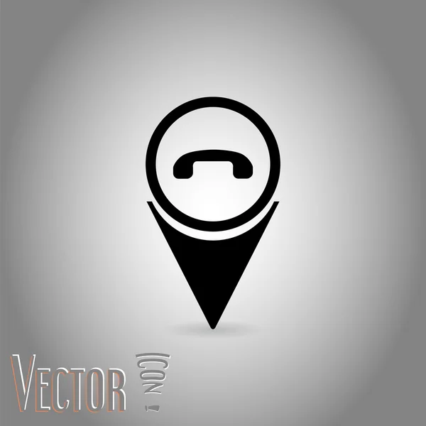 Icona del telefono - puntatore mappa vettoriale — Vettoriale Stock