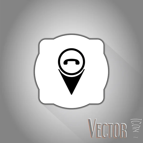 Telefoon pictogram - Vector kaart aanwijzer — Stockvector