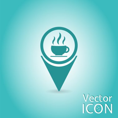 Harita göstergesi ile sıcak kahve kupa