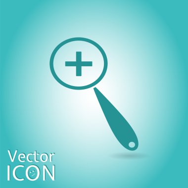 Web simgesi zoom. Büyüteç ile artan. Düz stil