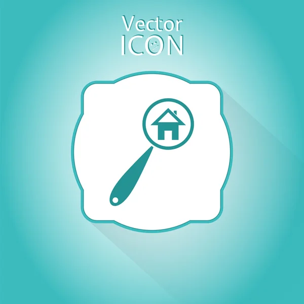 Векторный поиск дома с увеличительной иконой — стоковый вектор