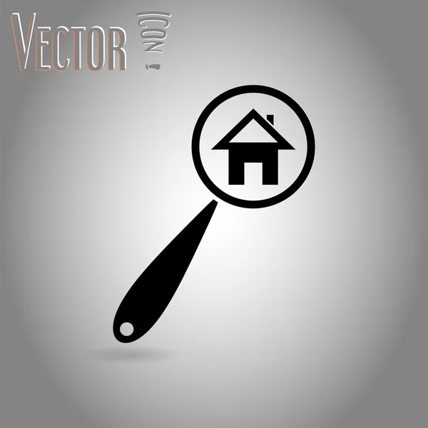 Vector Searching for House of Home with Magnifying Icon — Stock Vector