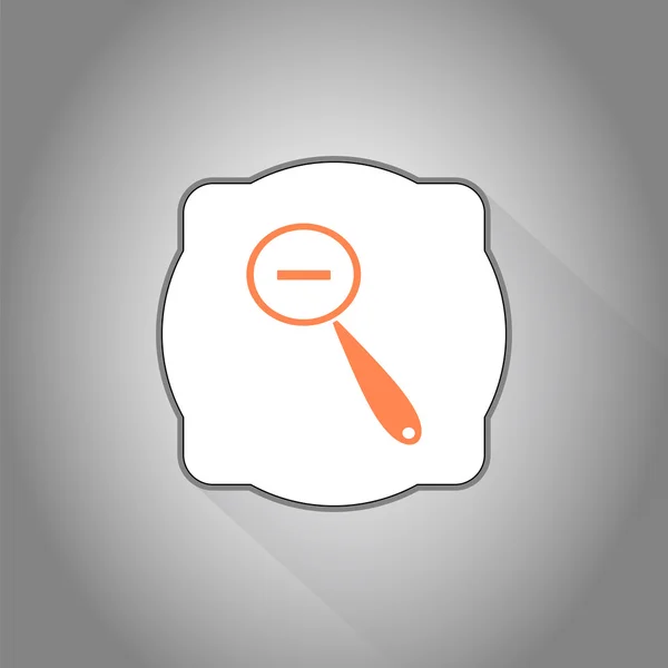 Zoom in web icon. Magnifier with Decreasing. Flat Style — Stock Vector