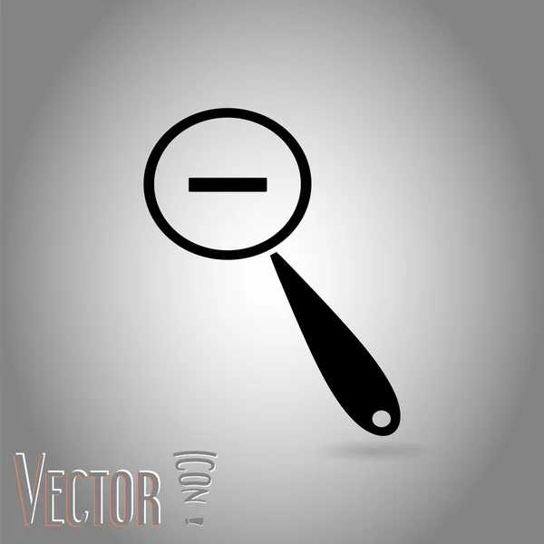 Zoom in web icon. Magnifier with Decreasing. Flat Style — Stock Vector