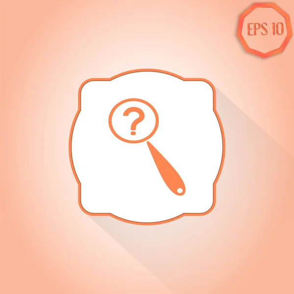 Magnifie with a Question Mark. Flat Style — Stock Vector