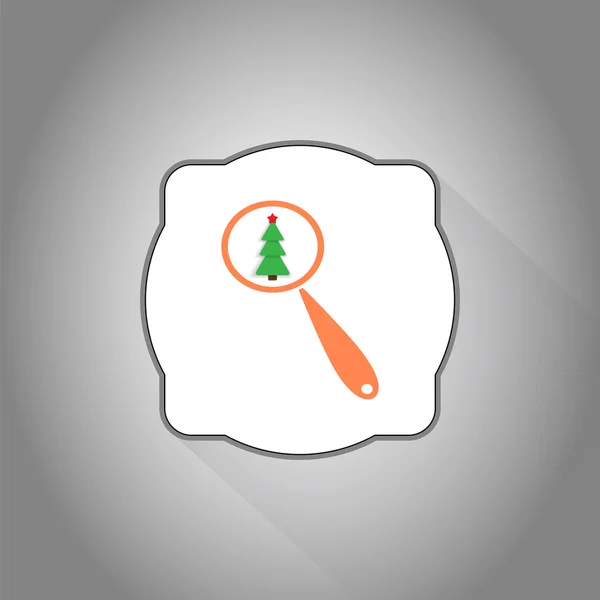 Magnifying Glass with a Christmas Tree. Search Tree — Stock Vector