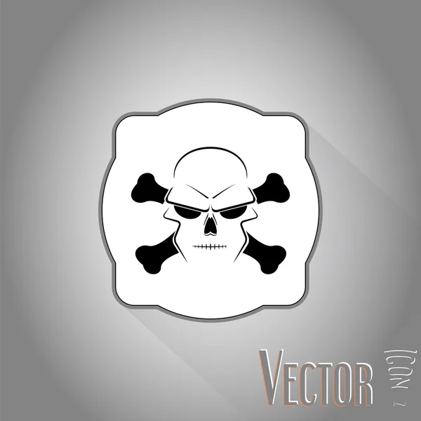 Simge kafatası ve kemiklerin - tehlike uyarı işareti